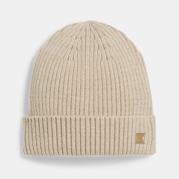 قبعة مضلعة تبطينها باللون البيج للفتيات.